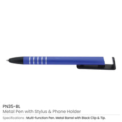Custom Printed 3 In 1 Metal Pens - Stainless Steel With Premium Display System - Stainless Steel | Logo Branding Corporate Gift | UAE Delivery | Yalla Printing UAE