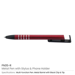 Custom Printed 3 In 1 Metal Pens - Stainless Steel With Premium Display System - Stainless Steel | Logo Branding Corporate Gift | UAE Delivery | Yalla Printing UAE