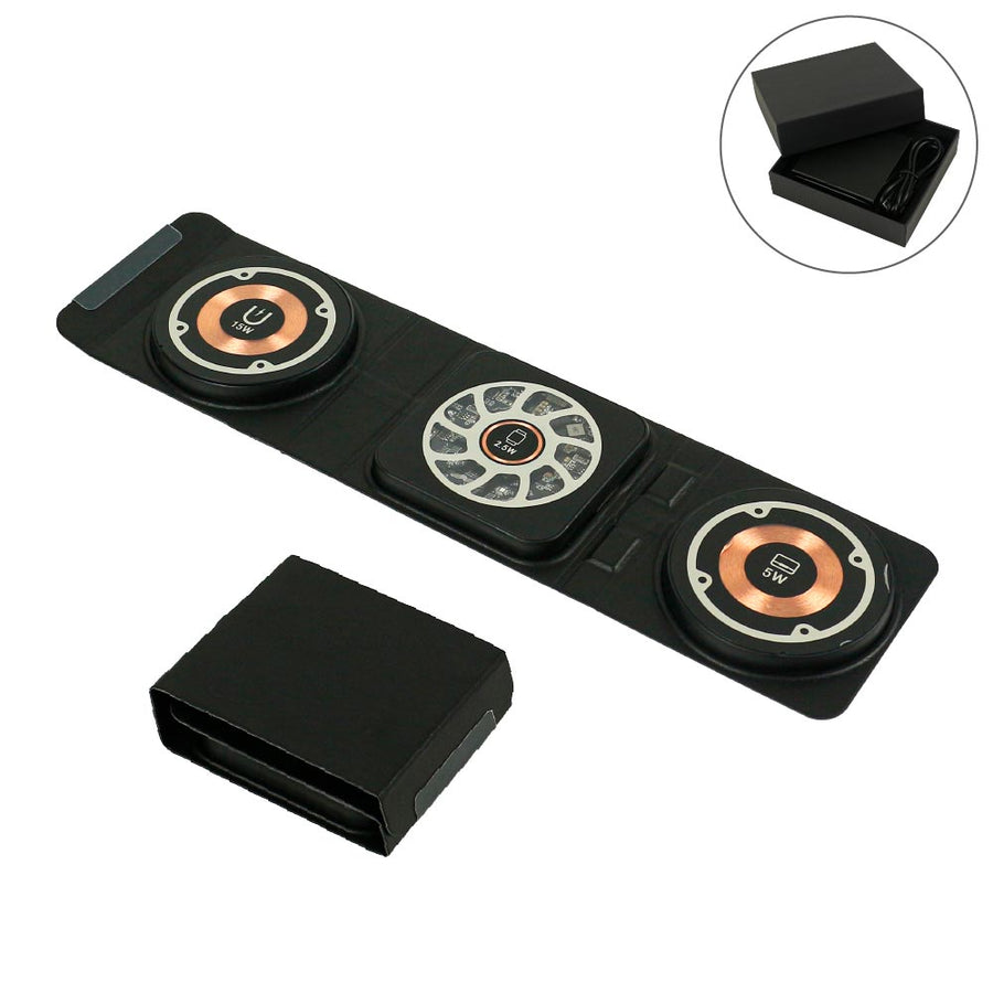 Custom Printed 3 - In - 1 Foldable Wireless Charger For Mobile, Iwatch And Earbuds | Exhibitions, Conferences, Corporate Events | Yalla Printing UAE