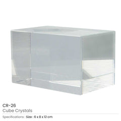Custom Printed 3D Rectangular Crystal Cube | Corporate Award & Recognition Gift | UAE Delivery | Yalla Printing UAE