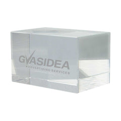 Custom Printed 3D Rectangular Crystal Cube | Corporate Award & Recognition Gift | UAE Delivery | Yalla Printing UAE