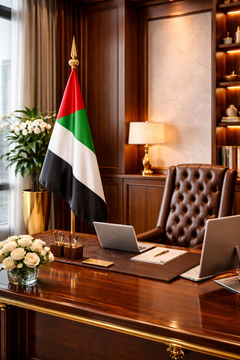 Custom Printed Conference Flag 180 x 100 cm with 3 Meter VVIP Pole – Double-Sided Taffeta Satin Fabric Flag | Premium Signage & Display Printing | Free Design Support | Yalla Printing UAE