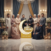 🌙 Ramadan Kareem Premium Crescent Moon Standee | Luxury Ramadan Event Centerpiece with Custom Logo | Yalla Printing UAE