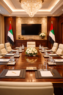 Custom Printed Conference Flag 150 x 100 cm with 2.5 Meter Adjustable VIP Pole – Double-Sided Taffeta Satin Fabric Flag | Premium Signage & Display Printing | Free Design Support | Yalla Printing UAE