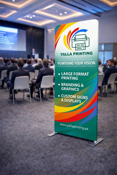Custom Printed Straight Tension Fabric Stand 80 x 230 cm – Fabric Display Stand with Stitching and Straight Frame | Professional Business Printing | Free Design Support | Yalla Printing UAE