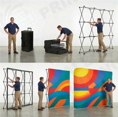Custom Printed Magnetic Straight Pop Up Stand 4 x 3 with Foldable Structure & Carry Bag – Premium Vinyl Printed Exhibition Backdrop Display | Magnet Panel System for Events, Trade Shows, Retail Promotions & Corporate Branding | Yalla Printing UAE