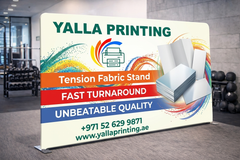 Custom Printed Straight Tension Fabric Stand 600 x 230 cm – Fabric Display Backdrop with Stitching and Straight Frame | Professional Business Printing | Free Design Support | Yalla Printing UAE
