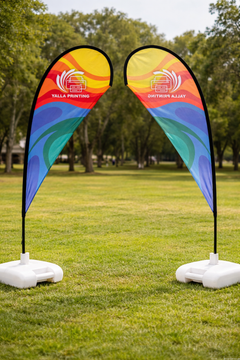 Tear Drop Flag – 82x210cm with Aluminum Pole and Water Base | Single-Sided Polyester Print