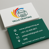 بطاقات أعمال مطلية بطبقة غير لامعة من الأشعة فوق البنفسجية - 400 جرام لكل متر مربع، لمسة نهائية ممتازة، مطبوعة على الوجهين | خدمات تصميم مجانية | Yalla Printing