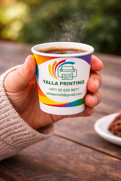 Double Wall Paper Cup Printing – 4oz, 6.5oz & 8oz Branded Hot Cups | Free Design & UAE Delivery – Yalla Printing