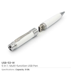 Custom Printed 5 In 1 Multi - Function Pen USB 8Gb | Exhibitions, Conferences, Corporate Events | Yalla Printing UAE
