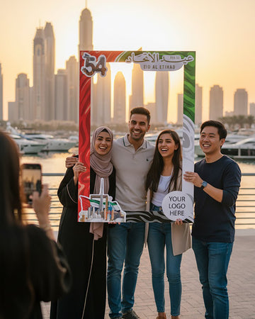 UAE National Day Selfie Frame Cutout – 120 × 80 cm | 54th Eid Al Etihad Photo Booth Frame | Yalla Printing UAE