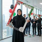 UAE National Day Selfie Frame Cutout – 120 × 80 cm | 54th Eid Al Etihad Photo Booth Frame | Yalla Printing UAE