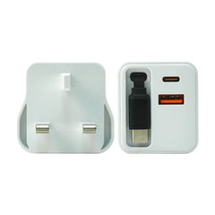 Custom Printed 80W Gan Fast Charger Adaptor With Retractable Built - In Type - C Cable | Logo Branding Corporate Gift | UAE Delivery | Yalla Printing UAE