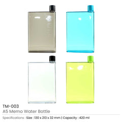 Custom Printed A5 Memo Water Bottles | Logo Branding Corporate Gift | UAE Delivery | Yalla Printing UAE