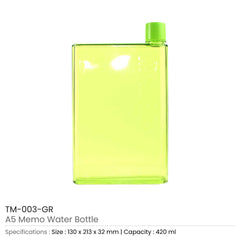 Custom Printed A5 Memo Water Bottles | Logo Branding Corporate Gift | UAE Delivery | Yalla Printing UAE