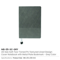 Soft Pu Cover Notebooks In A5 Size With Metal Plate Bookmark | Logo Branding Corporate Gift | UAE Delivery | Yalla Printing UAE