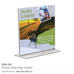 Custom Printed Acrylic Desk Sign Holders In Transparent 8 X 21 CM | Logo Branding Corporate Gift | UAE Delivery | Yalla Printing UAE