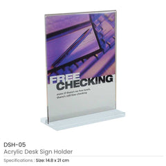 Custom Printed Acrylic Desk Sign Holders In Transparent 8 X 21 CM | Logo Branding Corporate Gift | UAE Delivery | Yalla Printing UAE