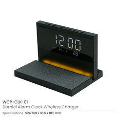 Custom Printed Dorniel Alarm Clock, 15W Wireless Charger And Night Light | Logo Branding Corporate Gift | UAE Delivery | Yalla Printing UAE