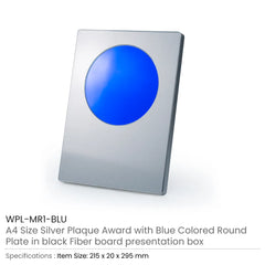 Custom Printed A4 Aluminum Award Plaques With Round Colored Plate And Stand | Corporate Award & Recognition Gift | UAE Delivery | Yalla Printing UAE