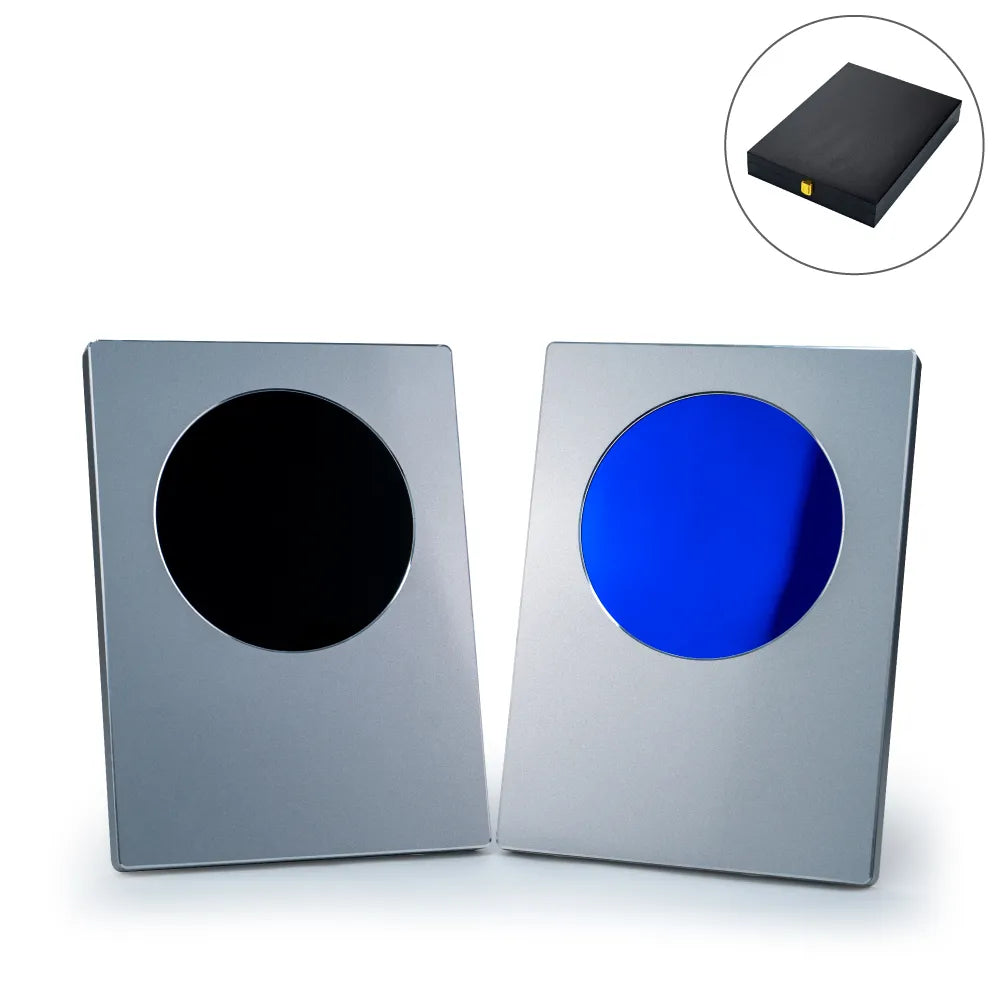 Custom Printed A4 Aluminum Award Plaques With Round Colored Plate And Stand | Corporate Award & Recognition Gift | UAE Delivery | Yalla Printing UAE