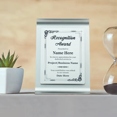 Custom Printed Aluminum Award Plaque With Stand A4 Size | Corporate Award & Recognition Gift | UAE Delivery | Yalla Printing UAE