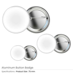 Custom Printed Aluminum Button Badges | Corporate Award & Recognition Gift | UAE Delivery | Yalla Printing UAE