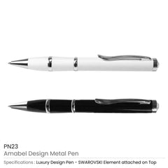 Custom Printed Amabel Design Metal Pens - Stainless Steel | Logo Branding Corporate Gift | UAE Delivery | Yalla Printing UAE