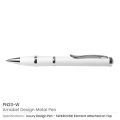 Custom Printed Amabel Design Metal Pens - Stainless Steel | Logo Branding Corporate Gift | UAE Delivery | Yalla Printing UAE