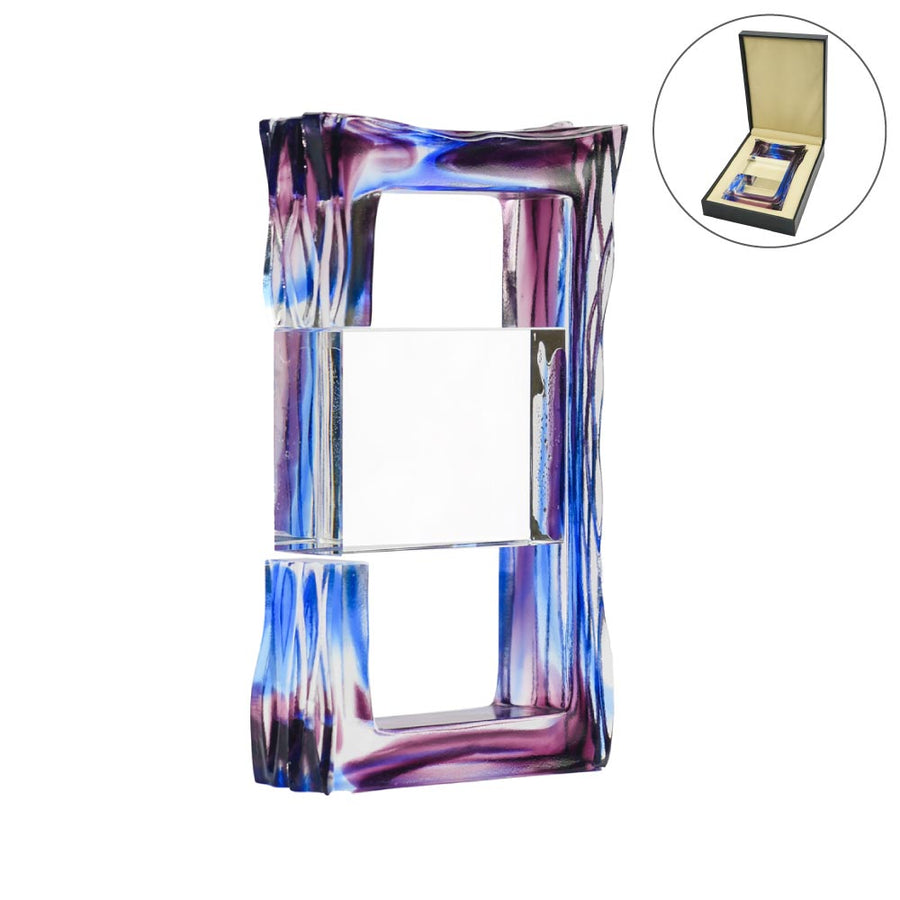 Amethyst Color Crystal Awards in Black Presentation Box | Restaurant & Takeaway Branding – Yalla Printing UAE