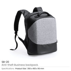 Custom Printed Anti - Theft Business Backpack Waterproof And Charging Port | Custom Branded Bag | UAE Delivery | Yalla Printing UAE