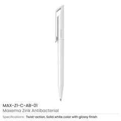 Custom Printed Antibacterial Pens Maxema Zink | Logo Branding Corporate Gift | UAE Delivery | Yalla Printing UAE