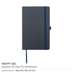 Appeel A5 PU Notebook with Elastic Band, Pen Loop & Bookmark | Logo Branding Corporate Gift | UAE Delivery | Yalla Printing UAE