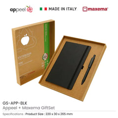 Custom Printed Appeel A5 Notebook And Maxema Dot Recycled Pen Italian Gift Sets | Logo Branding Corporate Gift | UAE Delivery | Yalla Printing UAE