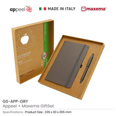 Custom Printed Appeel A5 Notebook And Maxema Dot Recycled Pen Italian Gift Sets | Logo Branding Corporate Gift | UAE Delivery | Yalla Printing UAE