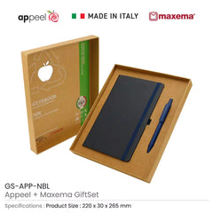 Custom Printed Appeel A5 Notebook And Maxema Dot Recycled Pen Italian Gift Sets | Logo Branding Corporate Gift | UAE Delivery | Yalla Printing UAE