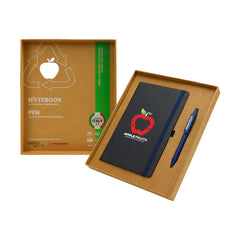 Custom Printed Appeel A5 Notebook And Maxema Dot Recycled Pen Italian Gift Sets | Logo Branding Corporate Gift | UAE Delivery | Yalla Printing UAE