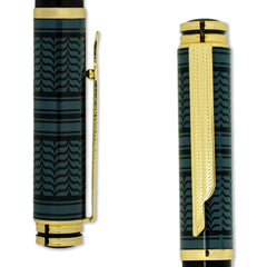 Arabic Traditional Bisht Design Metal Pens , Glossy Black with Gold Outline | Custom Packaging Printing | Free Design Support | Yalla Printing UAE