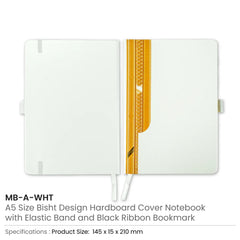 Custom Printed Arabic Bisht Style Notebooks - A5 Hard Cover With Elastic Band, Bookmark & Pen Holder | Logo Branding Corporate Gift | UAE Delivery | Yalla Printing UAE