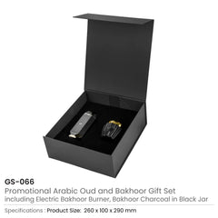 Arabic Oud and Bakhoor Gift Sets in Black Magnetic Closure Gift Box | Custom Packaging Printing | Free Design Support | Yalla Printing UAE