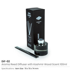 Water Bottles – Aroma Reed Diffuser with Kashmir Wood Scent 100ml & 6 Pcs Sticks | Custom Packaging Printing | Free Design Support | Yalla Printing UAE