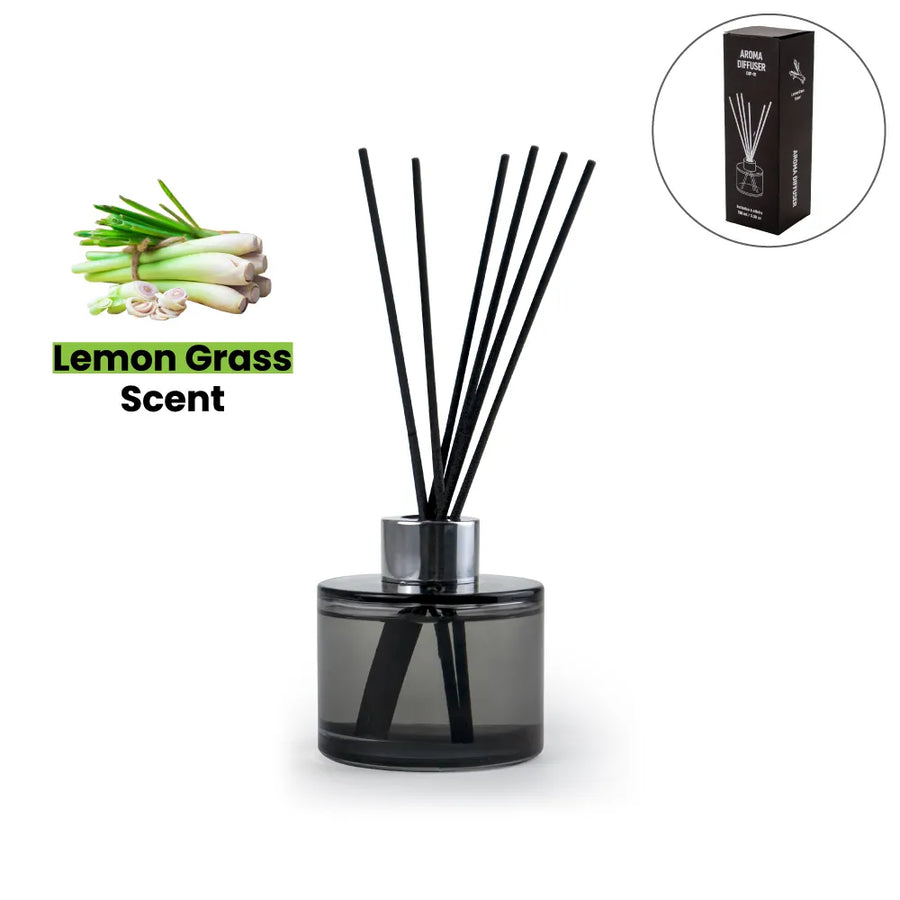 Aroma Reed Diffuser With Lemon Grass Scent 100ml & 6 Pcs Sticks