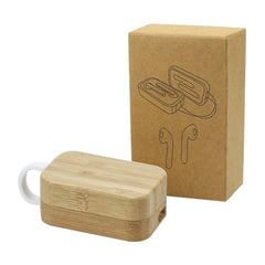 Custom Printed Bt Earbuds With Bamboo Case - Bamboo | Exhibitions, Conferences, Corporate Events | Yalla Printing UAE