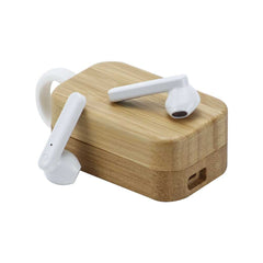 Custom Printed Bt Earbuds With Bamboo Case - Bamboo | Exhibitions, Conferences, Corporate Events | Yalla Printing UAE