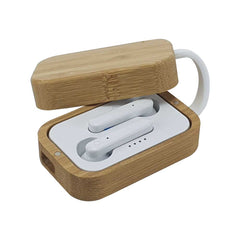 Custom Printed Bt Earbuds With Bamboo Case - Bamboo | Exhibitions, Conferences, Corporate Events | Yalla Printing UAE
