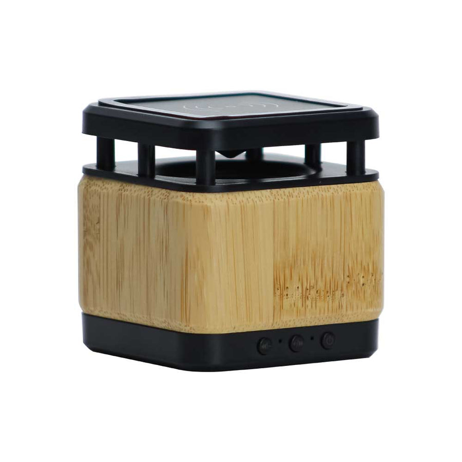 Custom Printed Bluetooth Speaker With Fast Wireless Charger 400M - Bamboo | Exhibitions, Conferences, Corporate Events | Yalla Printing UAE