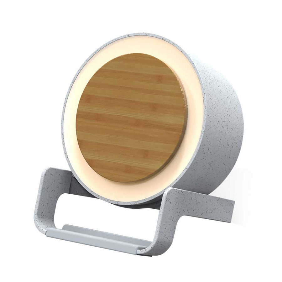 Custom Printed Bt Speakers With Wireless Charging And Lamp - Bamboo | Exhibitions, Conferences, Corporate Events | Yalla Printing UAE