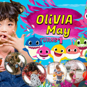 Adorable Baby Shark Theme Banner - Personalized Party Decor Personalized Party Decor Personalized with Your Picture and Iconic Baby Shark Design! - Yalla Printing