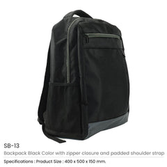 Custom Printed Backpacks In Black 1680D Polyester Material - Premium Polyester Fabric | Premium Signage & Display Printing | Free Design Support | Yalla Printing UAE